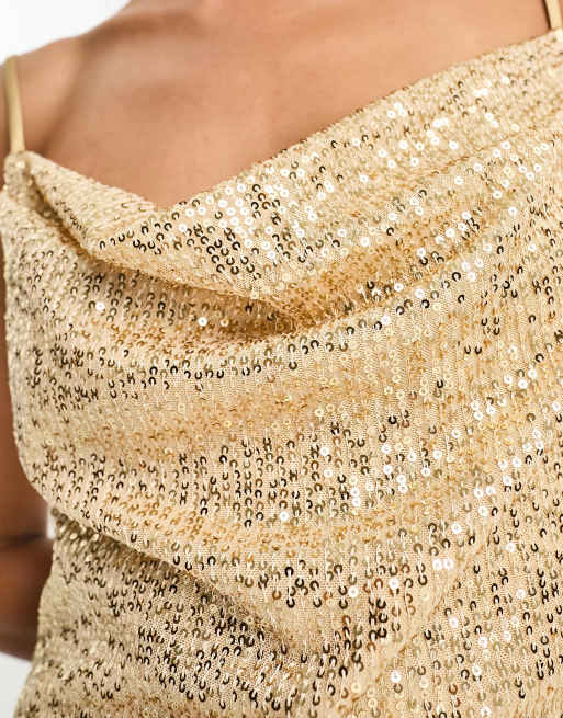 Gold strappy glitter outlet midaxi dress