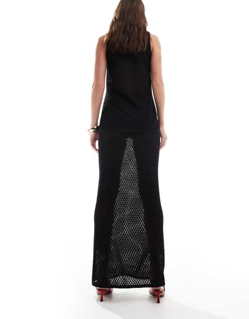 Pretty Lavish knit maxi skirt in black - part of a set, 4 of 5