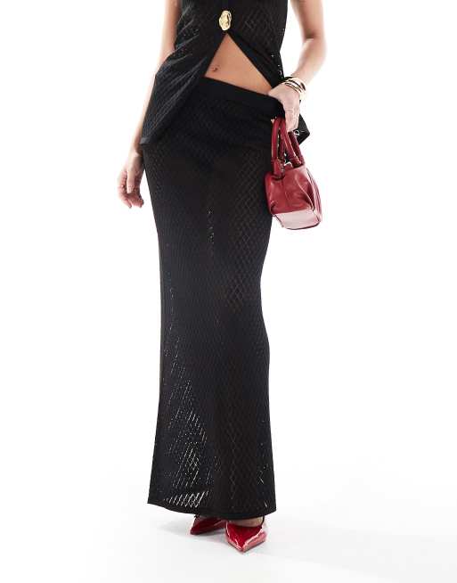 Pretty Lavish knit maxi skirt in black - part of a set, 5 of 5