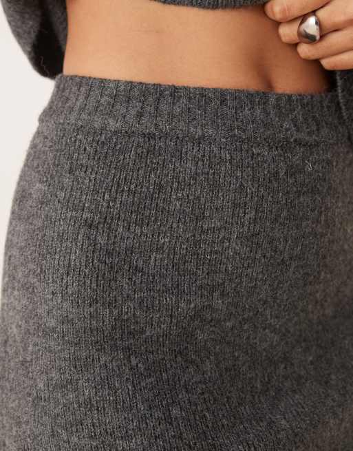 Pretty Lavish knit mini skirt in charcoal - part of a set, 3 of 5
