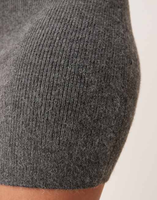 Pretty Lavish knit mini skirt in charcoal - part of a set, 5 of 5