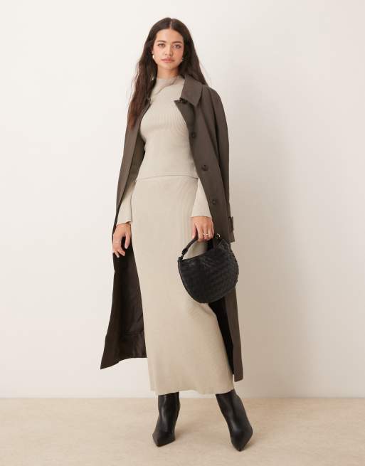 Pretty Lavish knit skirt in grey metallic (part of a set)