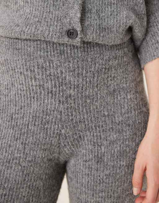 Pretty Lavish knit wide leg trouser co-ord in charcoal grey, 5 of 5
