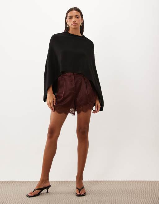 Pretty Lavish knitted cape detail mini dress in black, 2 of 4