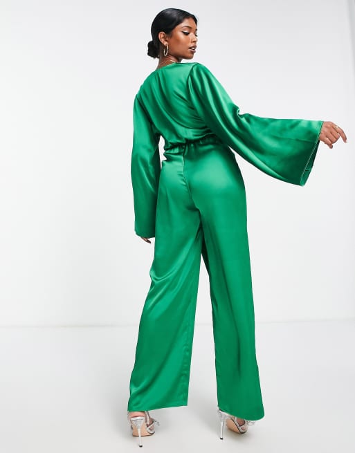 Pretty Lavish April Bandeau Jumpsuit in Green