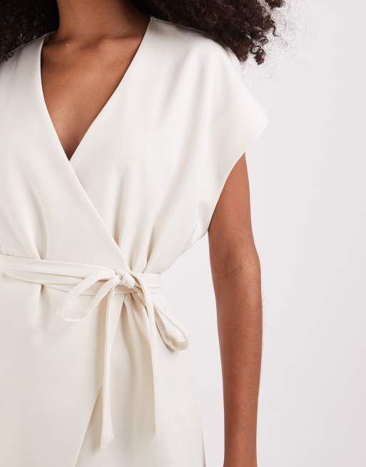 Pretty Lavish – Kremowy kopertowy top typu kimono, 3 z 4
