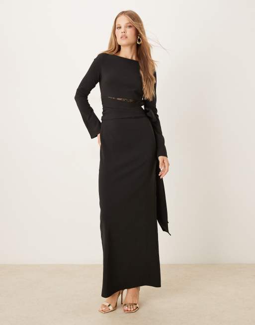 Pretty Lavish lace cut-out maxi dress in black