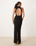 [Pretty Lavish] Pretty Lavish lace high neck maxi dress in black 14 BLACK
