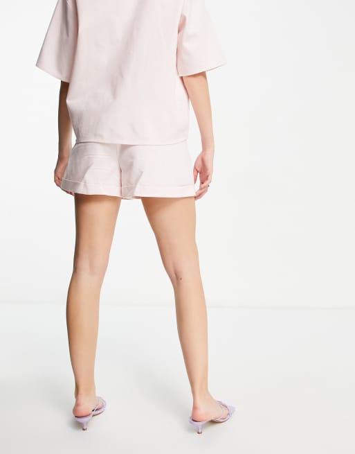 Pretty Lavish linen shorts co-ord in pastel pink, 2 of 4