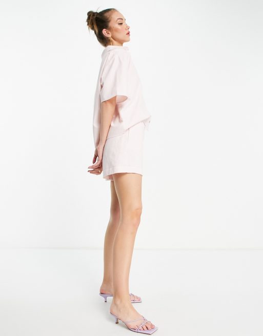 Pretty Lavish linen shorts co-ord in pastel pink, 4 of 4