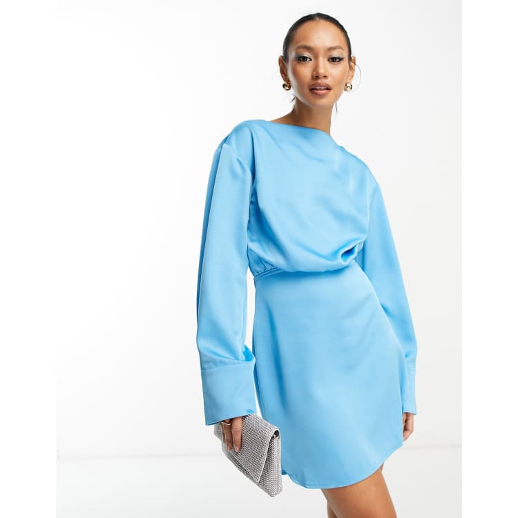 square neckline dress long sleeve The Black Square Neck Flare Sleeve Midi Dress & Reviews - Black - Dresses