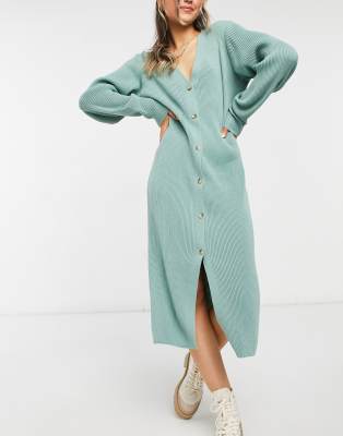 longline green cardigan