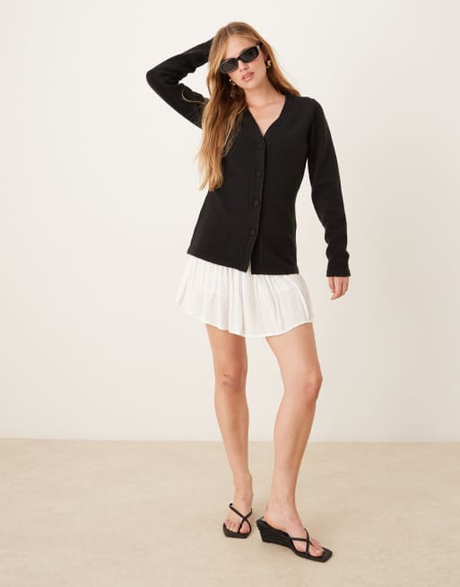 Pretty Lavish longline hourglass cardigan in black, 2 of 4