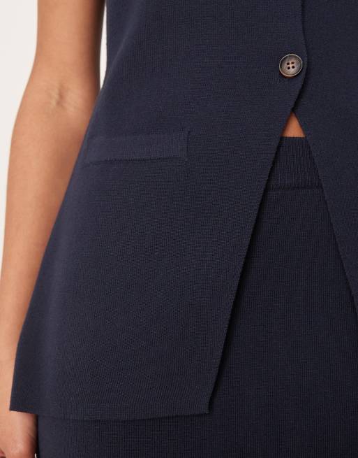 Pretty Lavish longline knit vest in navy - part of a set, 2 of 4