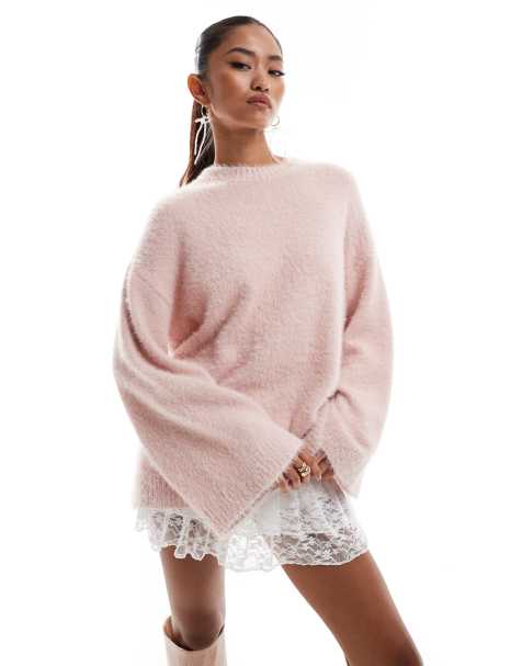 Pretty Lavish - Maglione rosa chiaro filato soffice - view 1