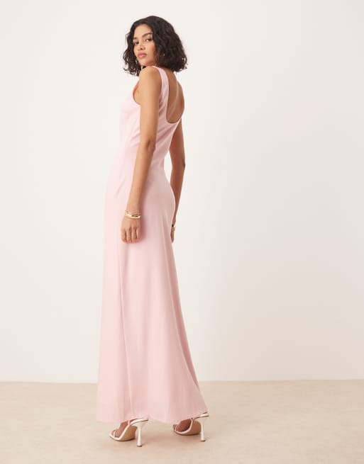 Pretty Lavish - Maxi jurk met ronde hals in roze, 4 van 4