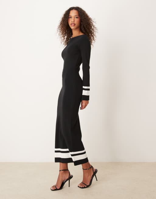 Pretty Lavish midaxi knit dress in black, 2 of 4