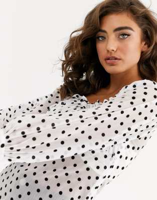 polka dot milkmaid top