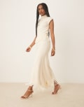 [Pretty Lavish] Pretty Lavish Orlendina fringe skirt in cream (part of a set)-White XS Cream