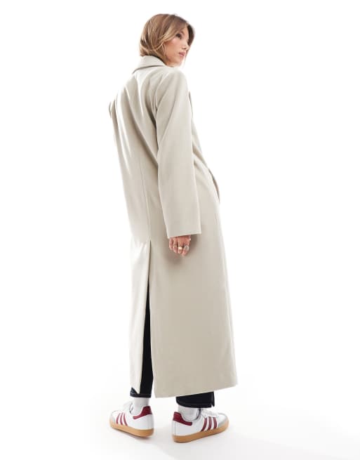 Pretty Lavish - Oversized, skræddersyet frakke i kalkhvid, 4 af 4