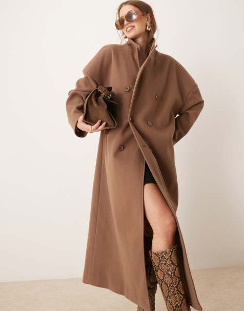 Pretty Lavish oversized tailored coat in taupe - view 1