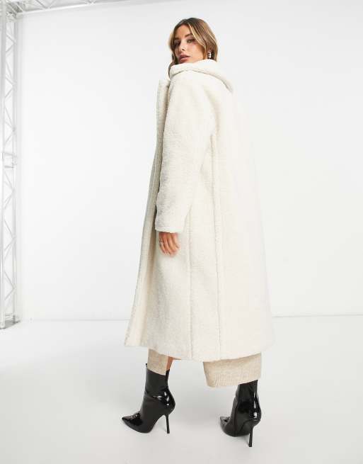 Teddy Oversized Coat - Cream – Pretty Lavish