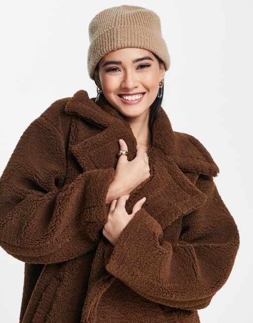 Asos teddy hot sale coat womens