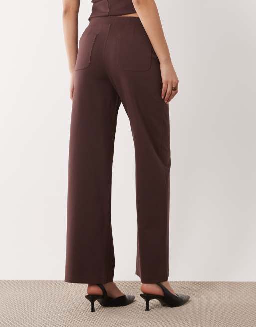 Pretty Lavish - Pantalon d'ensemble en jersey structuré - Marron, 5 de 5