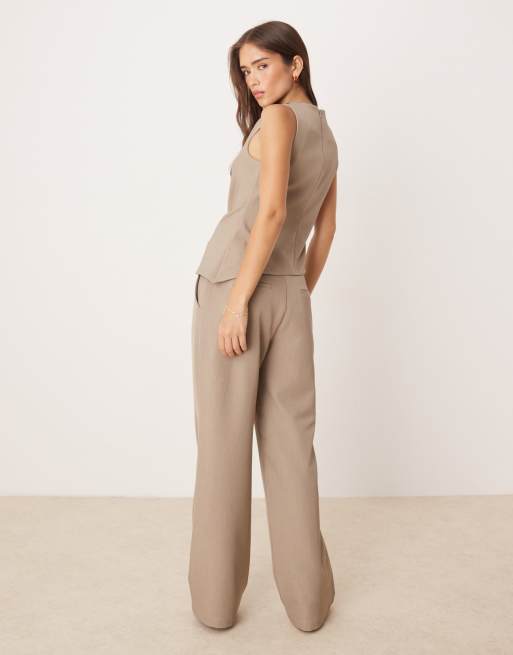 Pretty Lavish - Pantaloni sartoriali extra larghi color pietra, 4 di 5