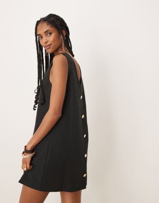 Pretty Lavish Reversible Button Back Mini Shift Dress