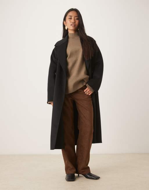 Pretty Lavish rib knit high neck sweater in taupe, 4 of 4