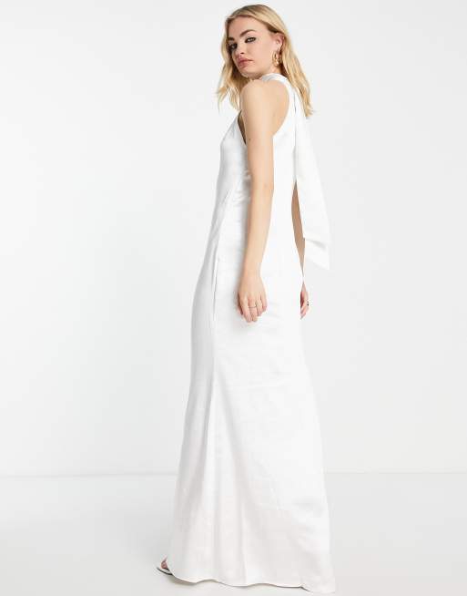 Pretty Lavish - Robe de mariée longue en satin à col montant - Ivoire, 2 de 4