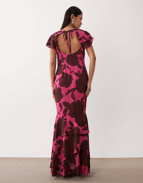 Robe à Fleurs Roses Topshop - Taille 10 - Occasion En Très Bon état