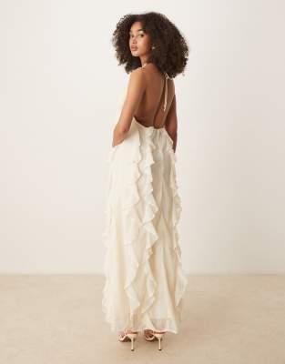 Pretty Lavish Ruffle Maxi Dress In Yellow