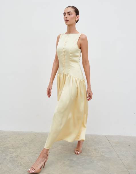 Yellow Satin Dresses | Shop at ASOS