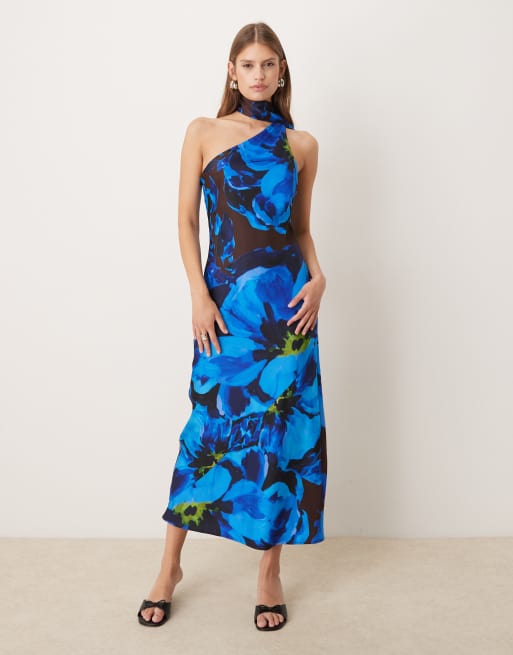 princess polly baby blue dress YOURS Plus Size Cobalt Blue Tie Detail Maxi Dress