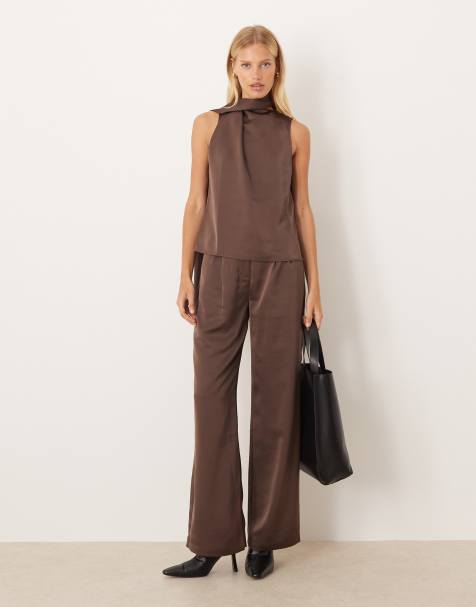 Pretty Lavish scarf neck satin co-ord - view 1