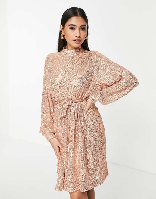 Asos rose best sale gold dress