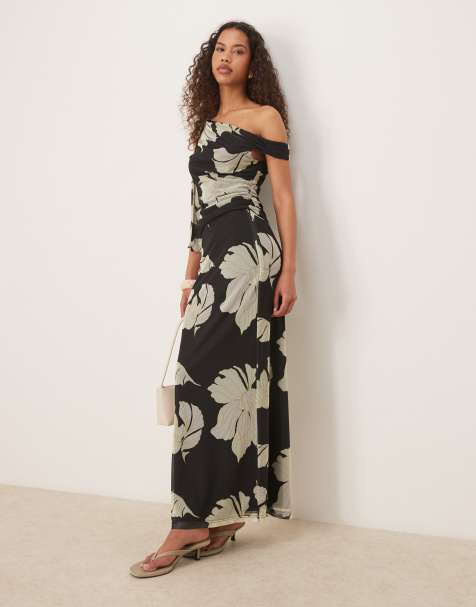 Pretty Lavish Shea maxi skirt co-ord in black and cream 