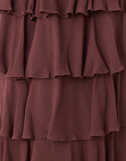 Pretty Lavish Sidney ring maxi dress in deep wine, 4 of 4