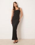 [Pretty Lavish] Pretty Lavish square neck crepe maxi dress in black 12 BLACK