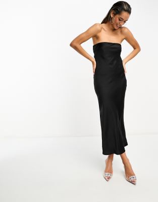 Pretty Lavish Strapless Midaxi Dress In Black