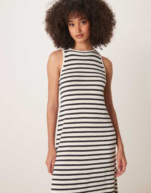 princess polly baby blue dress Rust Striped Knit Bandeau Mini Dress main image 1