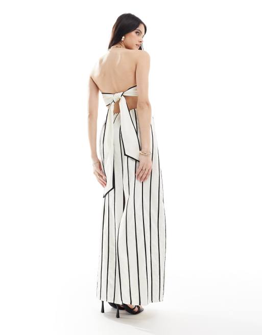 Pretty Lavish striped bandeau midaxi dress in cream stripe, 2 of 4