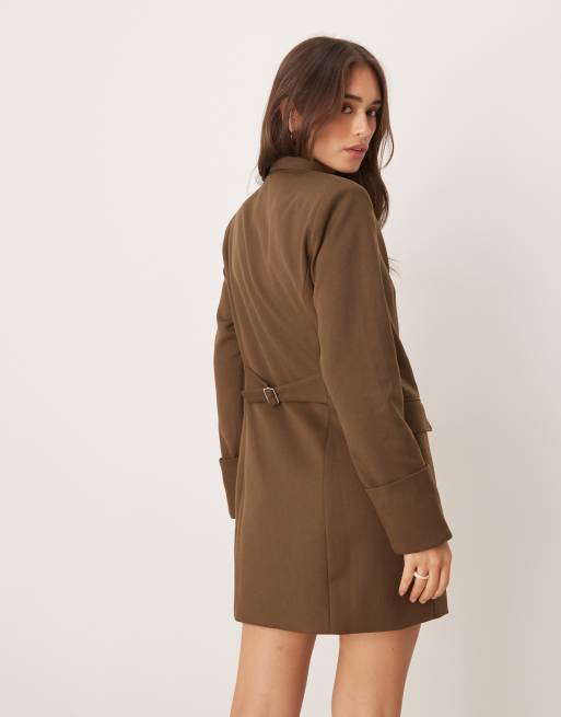 Pretty Lavish tailored blazer mini dress in brown, 4 of 4