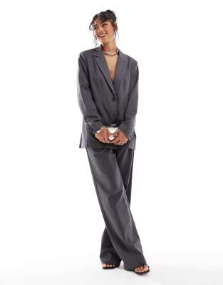 Pretty Lavish tailored co-ord in charcoal grey - view 1