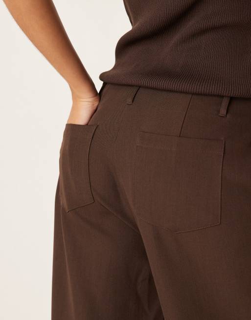 Pretty Lavish tailored wide leg pants in brown, 5 of 5