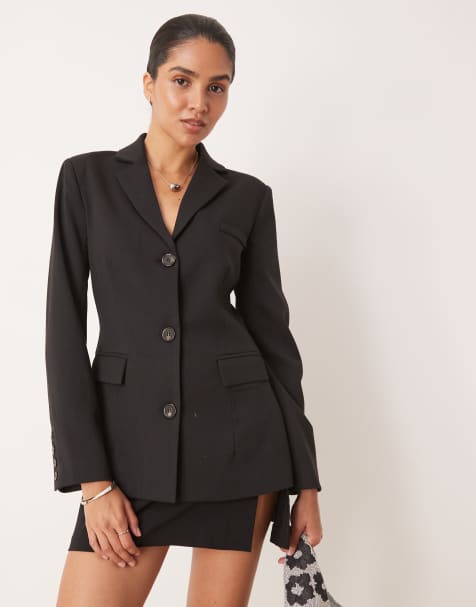 Pretty Lavish cinched blazer in black