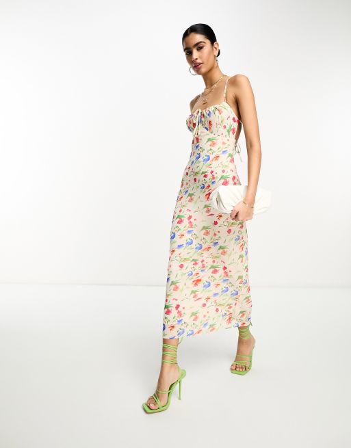 Gia Tie Midaxi Dress - Dainty Floral – Pretty Lavish