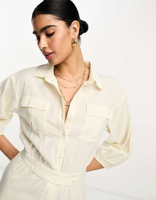 Asos white clearance utility jumpsuit